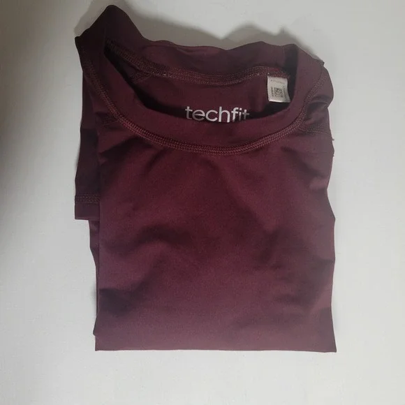 Adidas Techfit Compression‎ Climalite Maroon Shirt Mens L Athletic Training Top - Picture 9 of 9